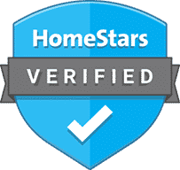 a blue shield with the words homestars verified.